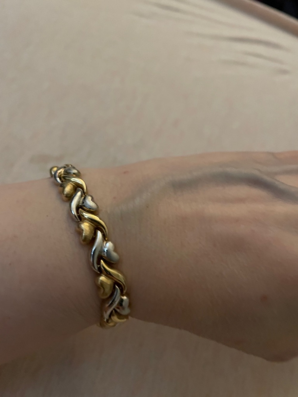 7" Two-Tone Chain Link Bracelet - Stamped FCL 14k Gold & Silver - Picture 7 of 8